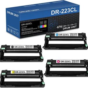 BERY INK DR223CL DR-223CL Compatible DR223 DR-223 High Yield Drum Unit Replacement for Brother HL-3230CDW MFC-L3750CDW HL-3210CW DCP-L3510CDW DCP-L3550CDW HL-3290CDW Printer (4-Pack, 1BK+1C+1M+1Y)