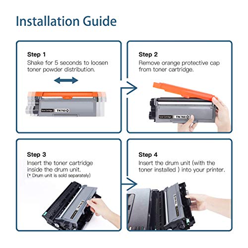 MIRHO Compatible Toner Cartridge Replacement for Brother TN-760 TN730 for HL-L2350DW HL-L2390DW HL-L2395DW HL-L2370DW DCP-L2550DW MFC-L2710DW MFC-L2750DW Printer,3000 Page Yield(Black, 2-Pack)