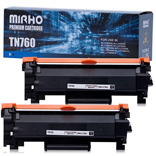 MIRHO Compatible Toner Cartridge Replacement for Brother TN-760 TN730 for HL-L2350DW HL-L2390DW HL-L2395DW HL-L2370DW DCP-L2550DW MFC-L2710DW MFC-L2750DW Printer,3000 Page Yield(Black, 2-Pack)