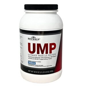 beverly international ump protein powder, vanilla. unique whey-casein ratio builds lean muscle. easy to digest. no bloat. (32.8 oz) 2lb .8 oz