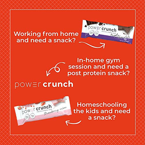 Power Crunch Whey Protein Wafer Bars, High Protein Snacks with Delicious Taste, Peanut Butter Fudge, 1.4 Ounce (12 Count)