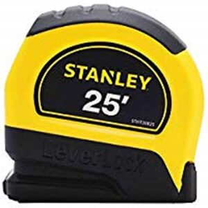 stanley stht30825 leverlock tape rules, 1″ x 25′, yellow