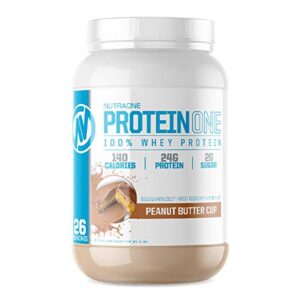 nutraone proteinone whey protein promote recovery and build muscle with a protein shake powder for men & women (chocolate pb cup – 2 lb)