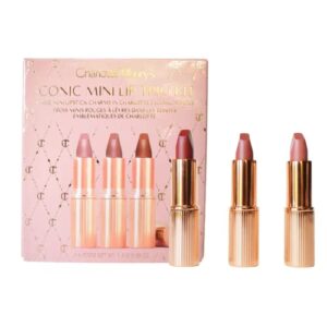 charlotte tilbury iconic mini lip trio kit – pillow talk, walk of no shame, supermodel 0.03 ounce (pack of 3)