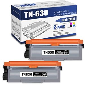 tn630 compatible tn-630 black toner cartridge replacement for brother tn-630 hl-l2300d hl-l2305w mfc-l2680w mfc-l2685dw dcp-l2520dw dcp-l2540dw toner.(2 pack)