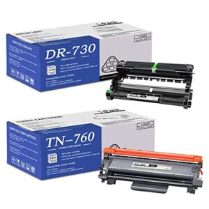 1 pack tn760 toner cartridge & 1 pack dr730 drum unit compatible tn760 dr730 replacement for brother dcp-l2550dw mfc-l2710dw l2750dw l2750dwxl hl-l2350dw l2370dw l2390dw l2395dw printer