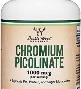 Chromium Picolinate 1000mcg for Healthy Weight Management (High Absorption and Bioavailability) (300 Vegan Safe Capsules, Non-GMO, Gluten Free, Manufactured in The USA) by Double Wood Supplements