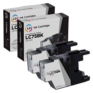 LD Compatible Ink Cartridge Replacement for Brother LC75BK High Yield (Black, 2-Pack)