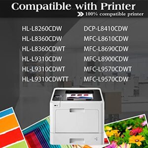 MitoColor 5-Pack Compatible TN-431 Toner Cartridge Replacement for Brother TN431 HL-L8260CDW HL-L8360CDW MFC-L8900CDW MFC-L8610CDW Color Laser Printer (2BK+1C+1M+1Y)
