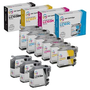 ld products compatible ink cartridge replacement for brother lc103 high yield (3 black, 2 cyan, 2 magenta, 2 yellow, 9-pack)