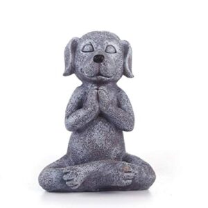 meditating dog statue buddha – zen dog – namaste– top collection tranquility and peacefulness for your fairy garden. 4¾ inches tall miniature gnome figurine