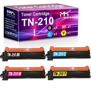 mm much & more compatible toner cartridge replacement for brother tn-210 tn210bk tn210c tn210m tn210y tn 210 use in dcp-9010cn hl-3070cw 3075cw 3040cn 3045cn mfc-9010cn 9125cn 9325cw printer (4-pack)