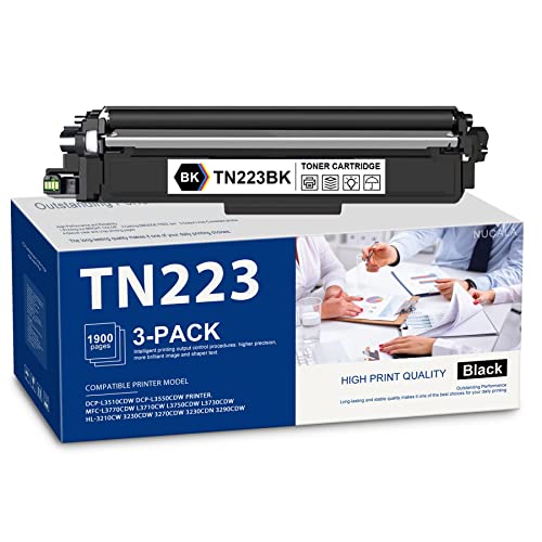 TN223 Toner Standard Yield Black: NUC Compatible TN223BK TN-223BK Toner Cartridges Replacement for Brother MFC-L3730CDW HL-3210CW 3230CDW 3270CDW 3230CDN Printer, 1-Pack (1,900 Yield/Toner Cartridge)