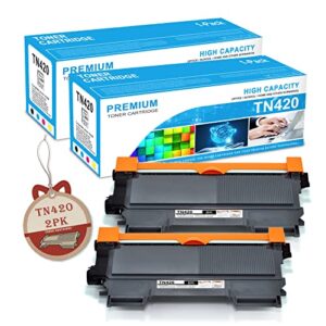 tn420 toner cartridge compatible tn-420 black replacement for brother tn420 tn-420 for brother dcp-7060d dcp-7065d mfc-7240 mfc-7360n mfc-7365dn mfc-7460dn printer toner.(black 2 pack)