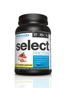 pescience select low carb protein powder, strawberry cheesecake, 27 serving, keto friendly and gluten free