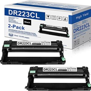 GRATLOV 2-Pack Black Compatible Drum Unit Replacement for Brother DR223CL DR223 DR-223 use with MFC-L3770CDW MFC-L3750CDW HL-L3230CDW HL-L3290CDW HL-L3210CW MFC-L3710CW Printer