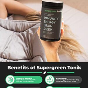 SUPERGREEN TONIK 100% Natural Greens Superfood Powder – Daily Supplement with 38 Superfoods, Vitamins and Minerals – Supports Energy, Stress, Sleep, Immunity – 30 Days 378 Grams Berry Flavor (1 Tub)