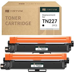 jintum compatible tn227 toner cartridge replacement for brother tn227 tn227bk tn223 tn-227 tn-223 for mfc-l3710cw mfc-l3770cdw hl-l3210cw hl-l3290cdw hl-l3270cdw mfc-l3750cdw hl-l3230cdw (2 black)