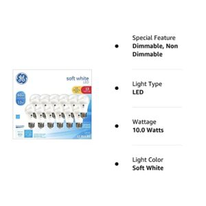 GE Soft White 60 Watt Replacement LED Light Bulbs, General Purpose, Dimmable Light Bulbs (Soft White, 12 Pack) (12)