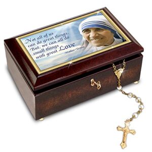 the bradford exchange mother teresa music box with rosary and canonization card