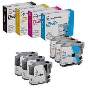 ld compatible ink cartridge replacement for brother lc203 high yield (3 black, 1 cyan, 1 magenta, 1 yellow, 6-pack)