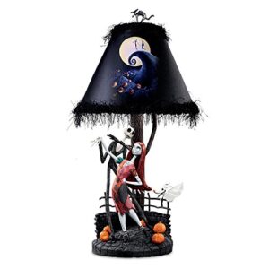tim burton’s the nightmare before christmas moonlight table lamp with jack, sally and zero by the bradford exchange