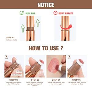 Face Liquid Highlighter Beauty Wand with Cushion Applicator - Natural Matte Finish Shading Bronzer Cream Stick Lightweight, Blendable and Super Silky Cream Contouring - Cruelty-Free and Vegan (04# Highlighter Stick)