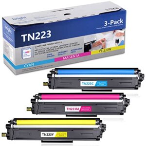 mandboy tn223 high yield toner cartridge tn-223 tn223c/m/y toner cartridges compatible replacement for brother tn 223 mfc-l3770cdw hl-3210cw 3230cdw dcp-l3510cdw printer ink, 3 pack