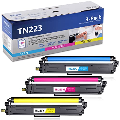 MANDBOY TN223 High Yield Toner Cartridge TN-223 TN223C/M/Y Toner Cartridges Compatible Replacement for Brother TN 223 MFC-L3770CDW HL-3210CW 3230CDW DCP-L3510CDW Printer Ink, 3 Pack