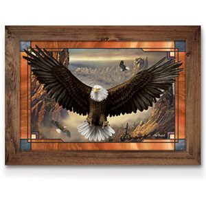 the bradford exchange ted blaylock wings of power self-illuminating stained glass wall decor