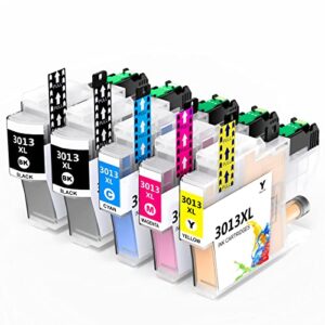 lc3013 lc3011 ink cartridges bk/c/m/y replacement for brother ink cartridges lc3011 lc 3013 compatible with mfc-j491dw mfc-j497dw mfc-j690dw mfc-j895dw (2 black, 1 cyan, 1 magenta, 1 yellow)
