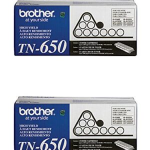 Brother Genuine TN-650 (TN650) High Yield Black Laser Toner Cartridge 2-Pack