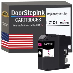 doorstepink remanufactured in the usa ink cartridge replacements for brother lc101 magenta for printers dcp-j152w mfc-j245 mfc-j285dw mfc-j450dw mfc-j470dw mfc-j475dw mfc-j650dw