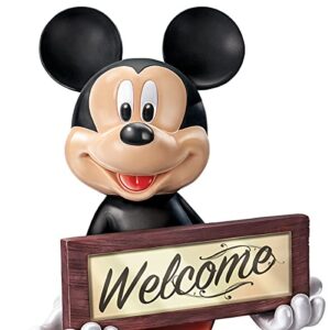 The Bradford Exchange Disney Mickey Mouse Solar Lit Welcome Sign with Built-in Light-Sensing Solar Panel