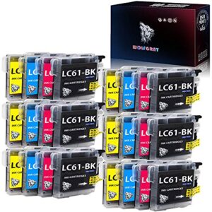 wolfgray 24pk lc61 compatible lc61bk lc61c lc61m lc61y ink cartridge for brother mfc-490cw mfc-495cw mfc-j615w mfc-j630w mfc-790cw mfc-290c dcp-165c dcp-385c dcp-585cw mfc-5490cn mfc-5890cn mfc-6490cw