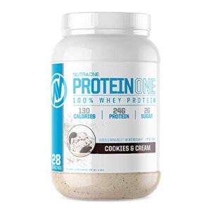 nutraone proteinone whey protein promote recovery and build muscle with a protein shake powder for men & women (cookies & cream, 2 lb)