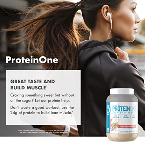 NutraOne ProteinOne Whey Protein Promote Recovery and Build Muscle with a Protein Shake Powder for Men & Women (Cookies & Cream, 2 LB)