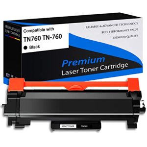 kcmytoner compatible toner cartridge replacement for brother tn760 tn730 tn-760 to use with mfc-l2710dw hl-l2350dw hl-l2390dw dcp-l2550dw mfc-l2750dw printer – black 1 pack