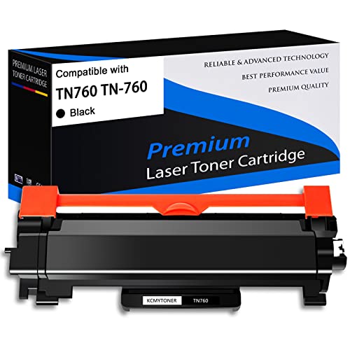 KCMYTONER Compatible Toner Cartridge Replacement for Brother TN760 TN730 TN-760 to use with MFC-L2710DW HL-L2350DW HL-L2390DW DCP-L2550DW MFC-L2750DW Printer - Black 1 Pack