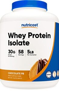 nutricost whey protein isolate (chocolate peanut butter, 5 pound) protein powder