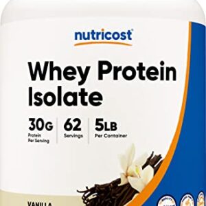 Nutricost Isolate Whey Protein Supplement Powder, Vanilla, 5.20 pounds