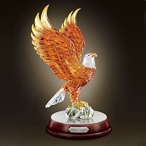 The Bradford Exchange Illuminated Light Up Eagle Sculpture with Mirrored Base