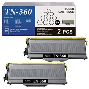 jul 2-pack black tn-360 toner cartridge compatible replacement for brother dcp-7030 7040 7045n hl-2120 2125 2150 2170 mfc-7040 7320 7345dn 7440 7440n 7840 7840w printer, page yield up to 5,600 pages