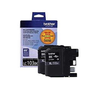 brother lc-1032pks ink cartridge (black, 2-pack) in retail packaging