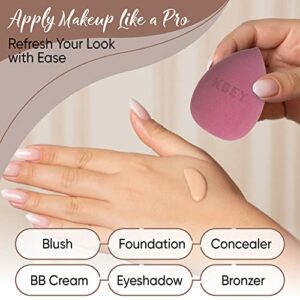 KBEY Cosmetics Makeup Sponges for Face - Beauty Sponge Set for Foundation and Contouring - Latex Free 7 Pc Facial Blending Sponges Apply BB Cream, Eyeshadow and Concealer without Streaking (Pink)