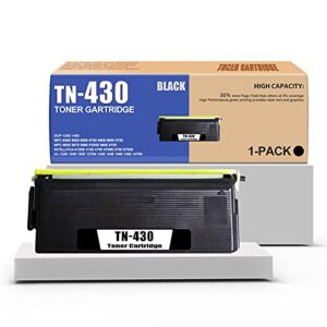 sisl 1-pack black compatible tn430 tn-430 toner cartridge replacement for brother intellifax-4100e 4100 mfc-9750 9800 9870 hl-1230 1240 1250 1270n 1430 dcp-1200 1400 printers.