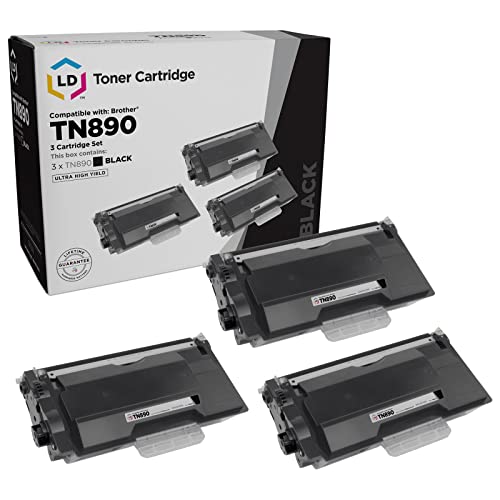 LD Compatible Toner Cartridge Replacement for Brother TN890 Ultra High Yield (Black, 3-Pack)