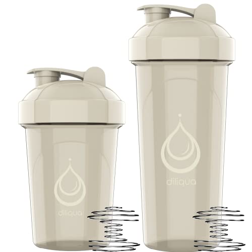 diliqua -10 PACK- Shaker Bottles for Protein Mixes | BPA-Free & Dishwasher Safe | 5 Large 28 oz & 5 20 oz small protein shaker bottle | Shaker Cups for protein shakes | Blender Shaker Bottle Pack