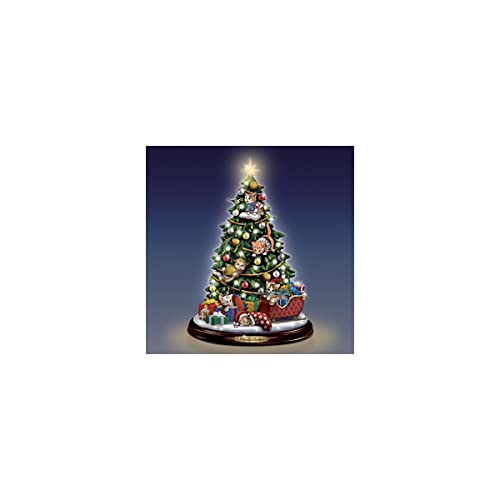 The Bradford Exchange Jurgen Scholz A Purrrfect Christmas Cat-Themed Illuminated Tabletop Christmas Tree Featuring Hand-Painted Kitten Sculptures