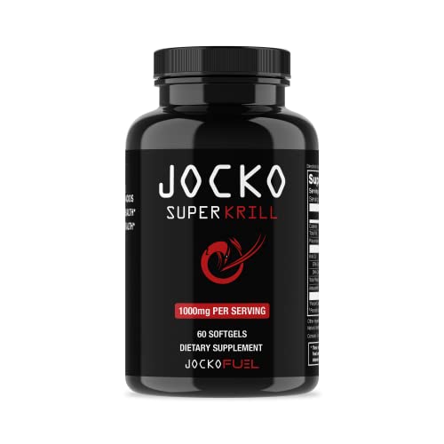 Jocko Fuel Antarctic Krill Oil Omega 3 Fatty Acid Supplements DHA & EPA - 500mg Softgels - Supports Joints, Mobility & Mental Function (60 Softgels)